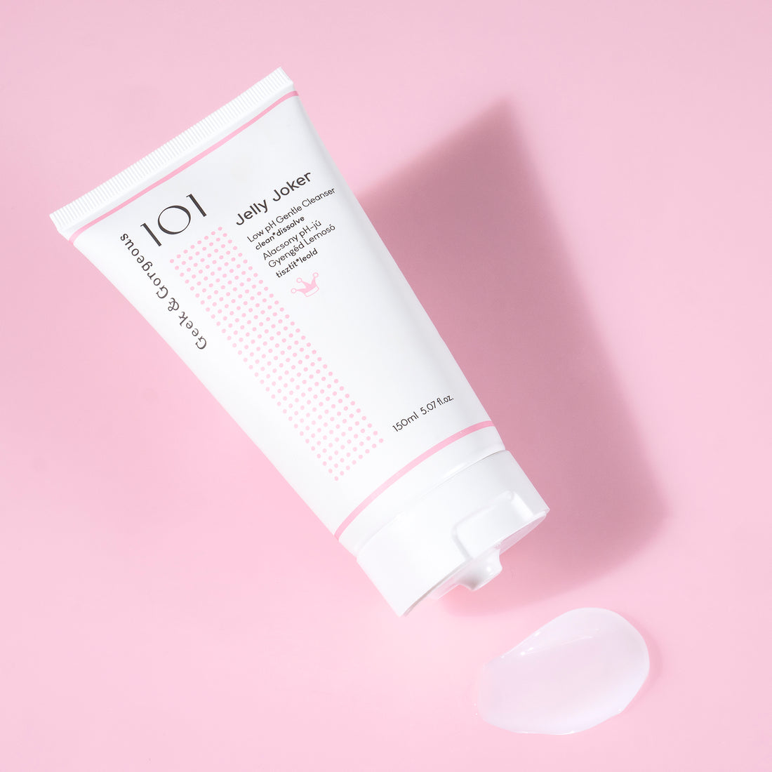 A tube of Jelly Joker cleanser on white background.